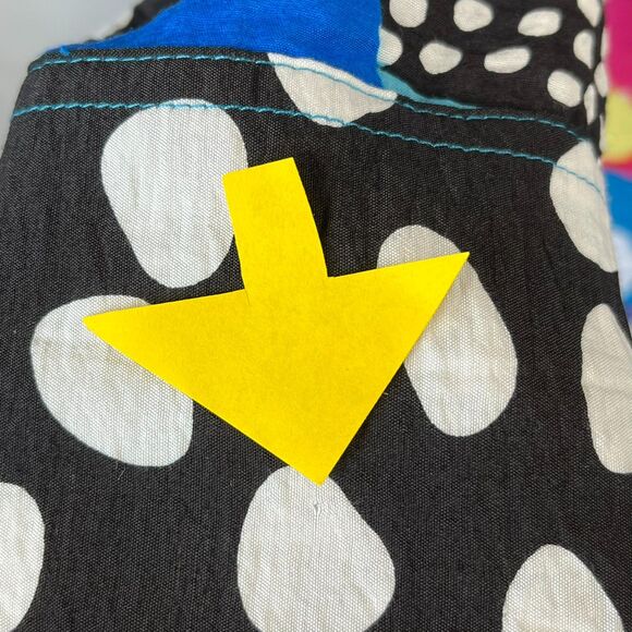 Ali Miles Abstract Button Up Top Size PL Artsy Quirky Art Teacher Creative - Picture 2 of 15